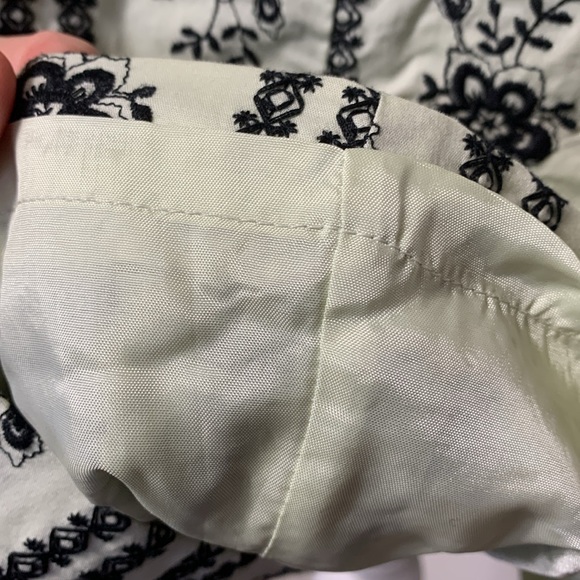 Carole Little Light green with Black Floral Embroidered Tank Dress - Size 8 - Picture 3 of 9